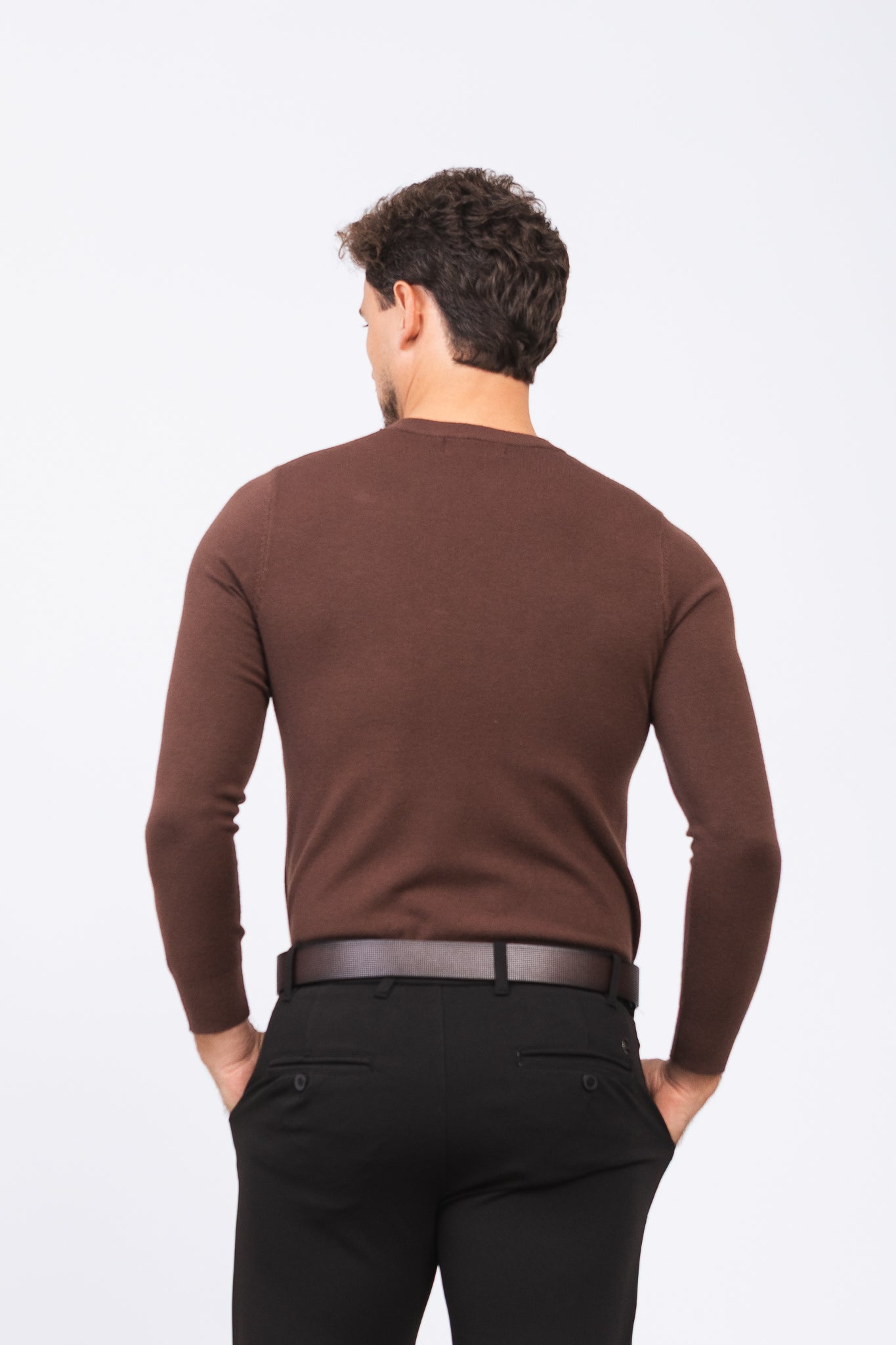 Sueter Tricot Ligne Marrom