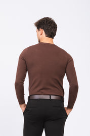 Sueter Tricot Ligne Marrom