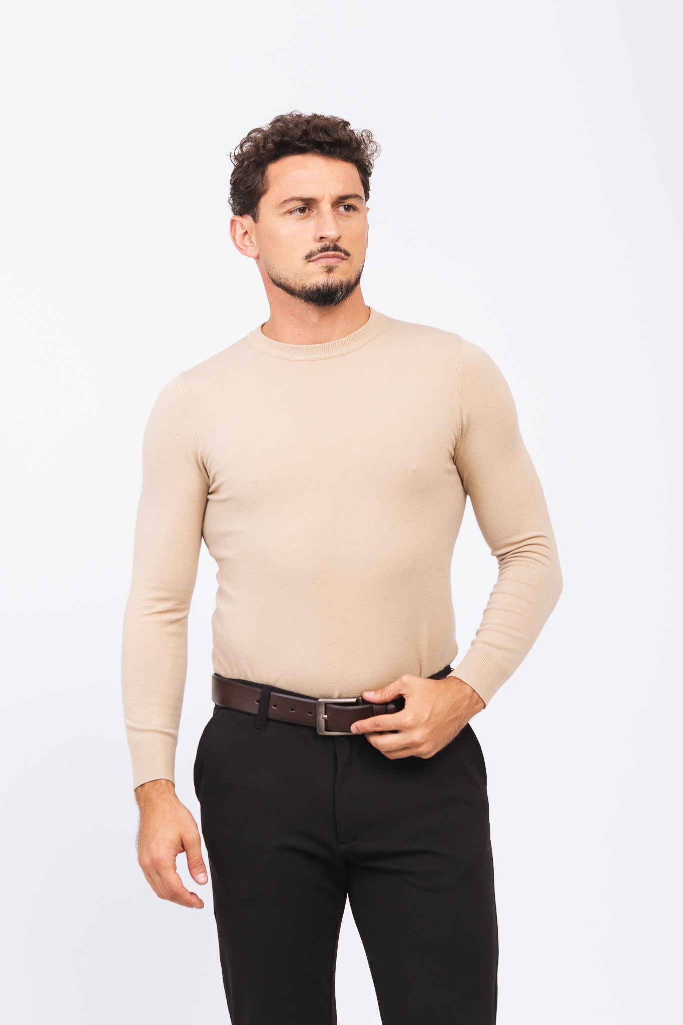 Sueter Tricot Ligne Bege