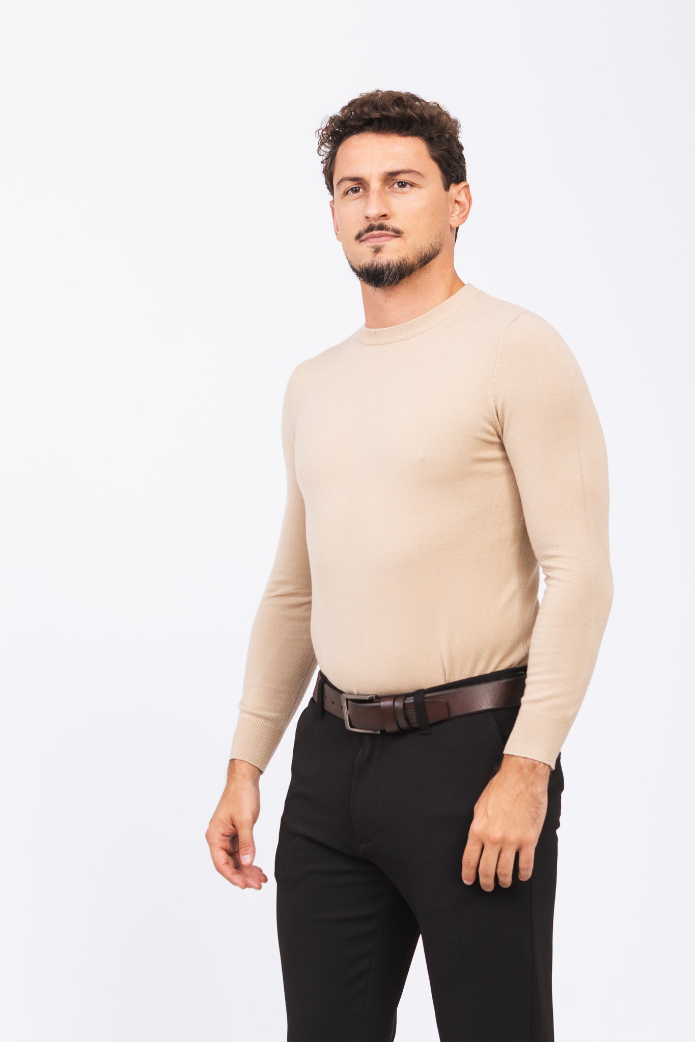 Sueter Tricot Ligne Bege