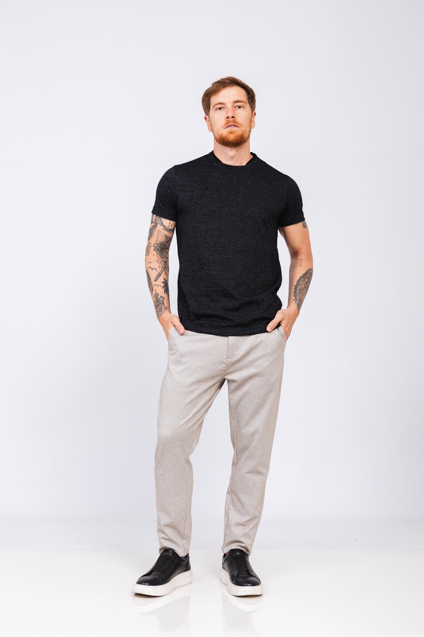 Calça Piquet Burle Bege Mesclado