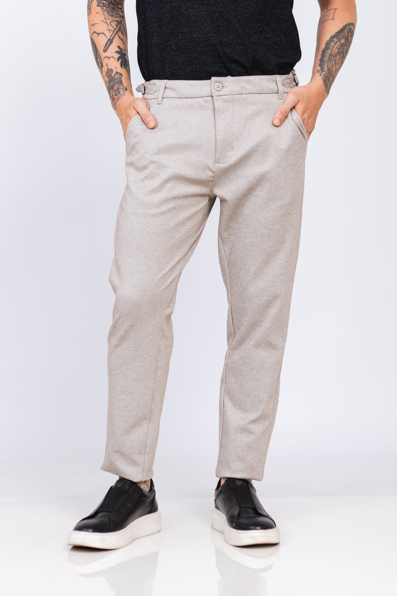 Calça Piquet Burle Bege Mesclado