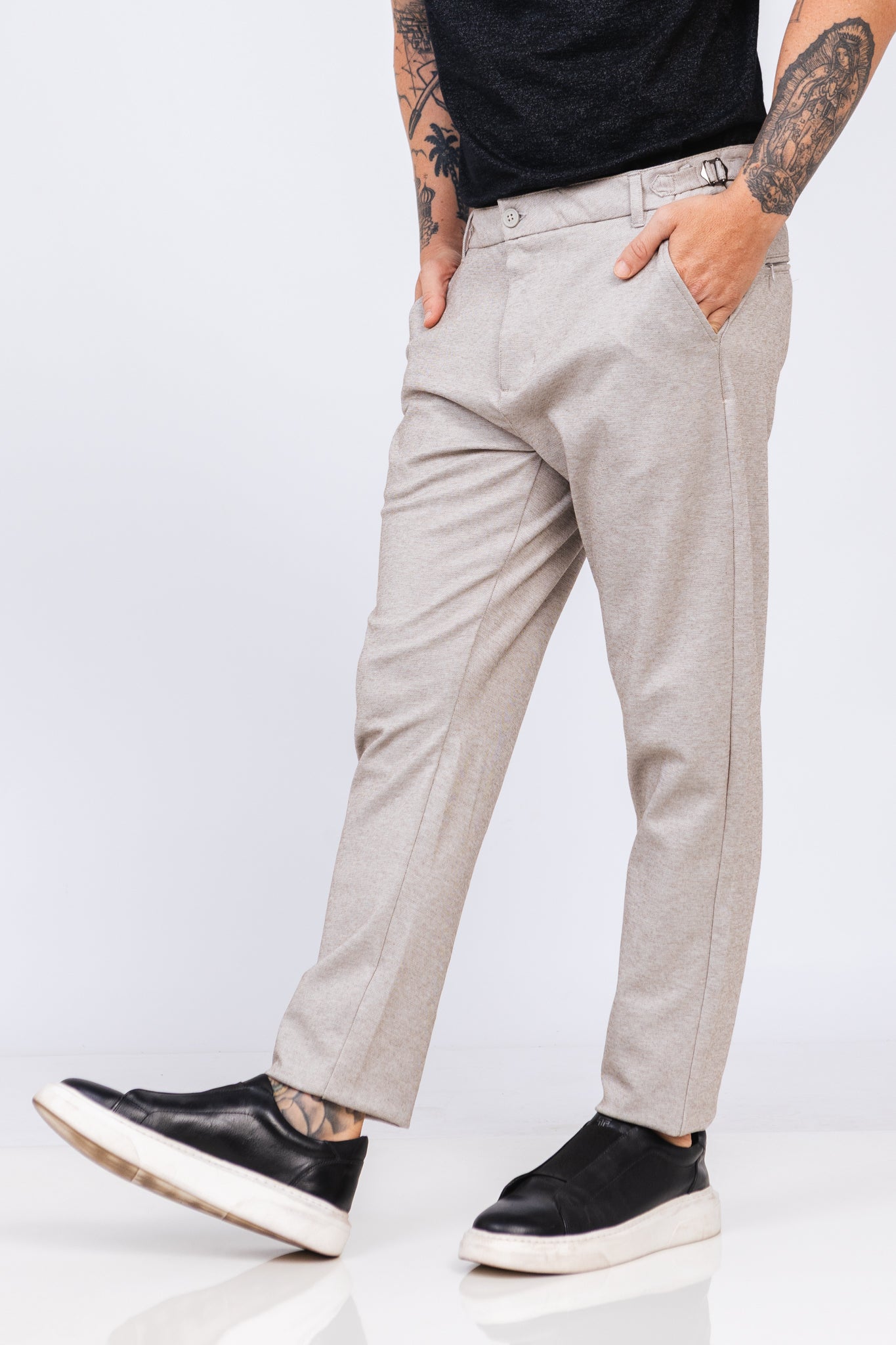 Calça Piquet Burle Bege Mesclado