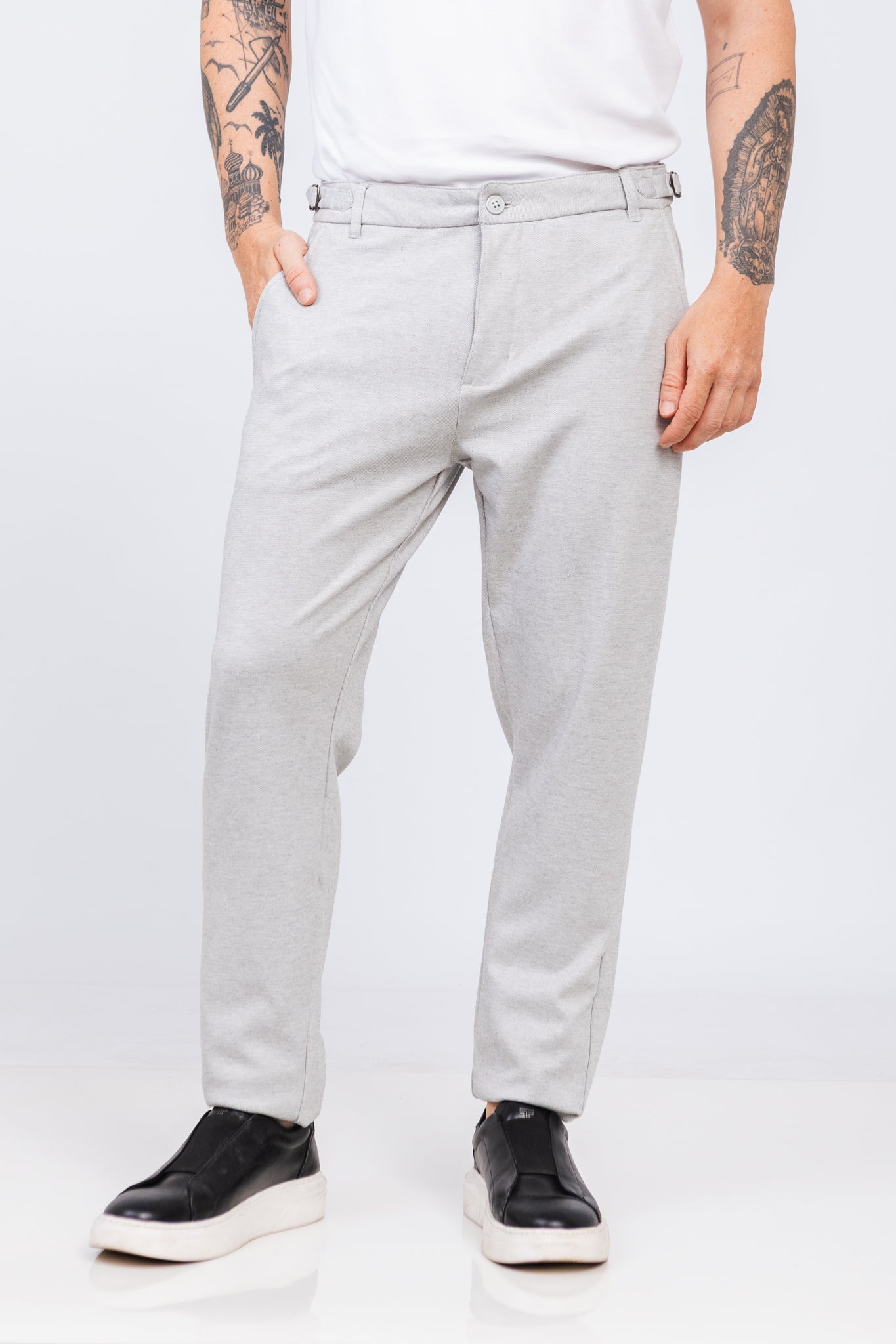 Calça Piquet Burle Cinza Mesclado