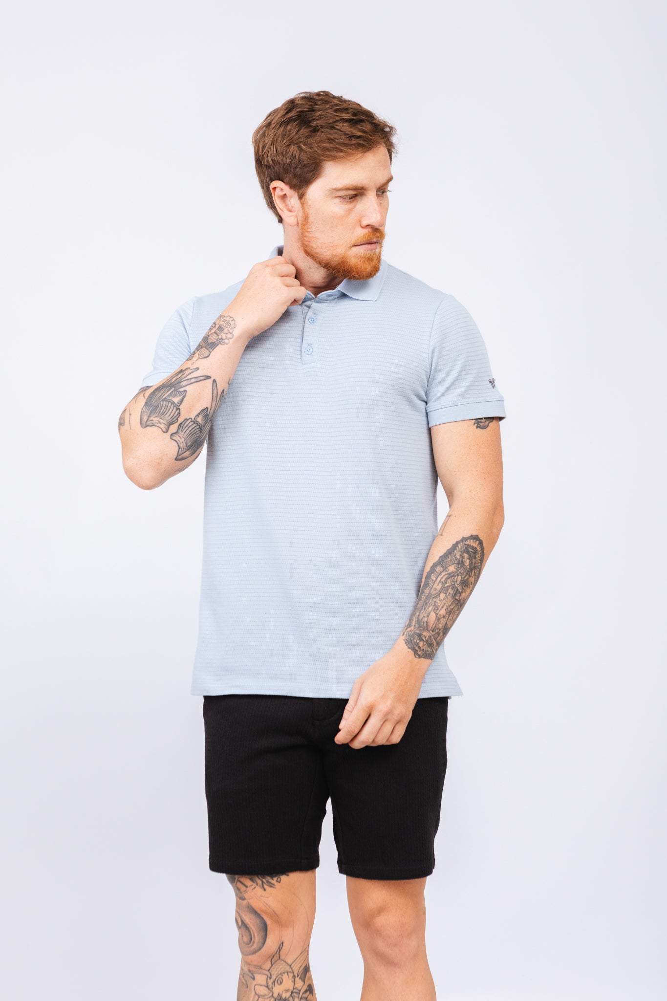 Polo Tricot Aston Azul Claro