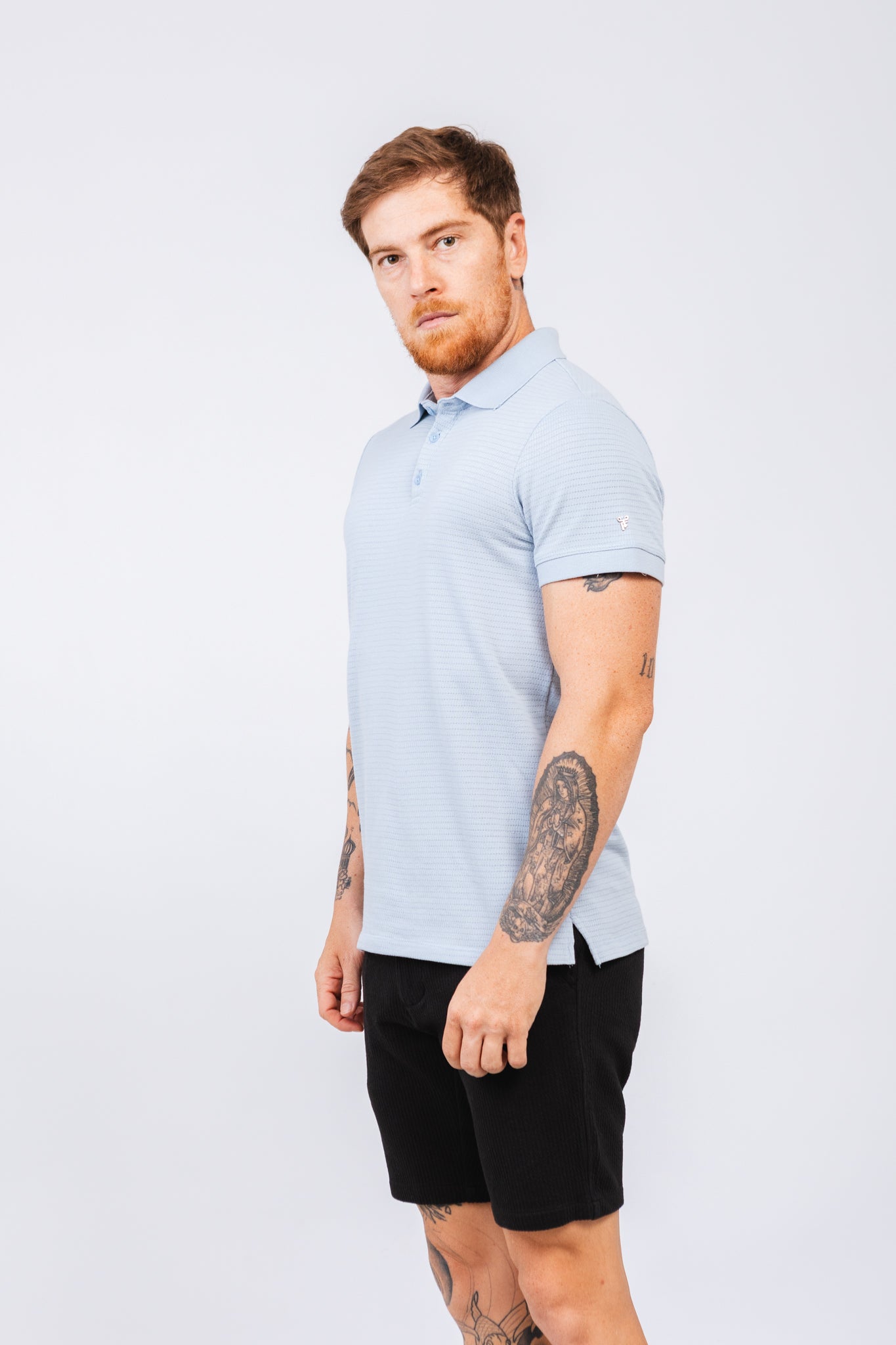 Polo Tricot Aston Azul Claro