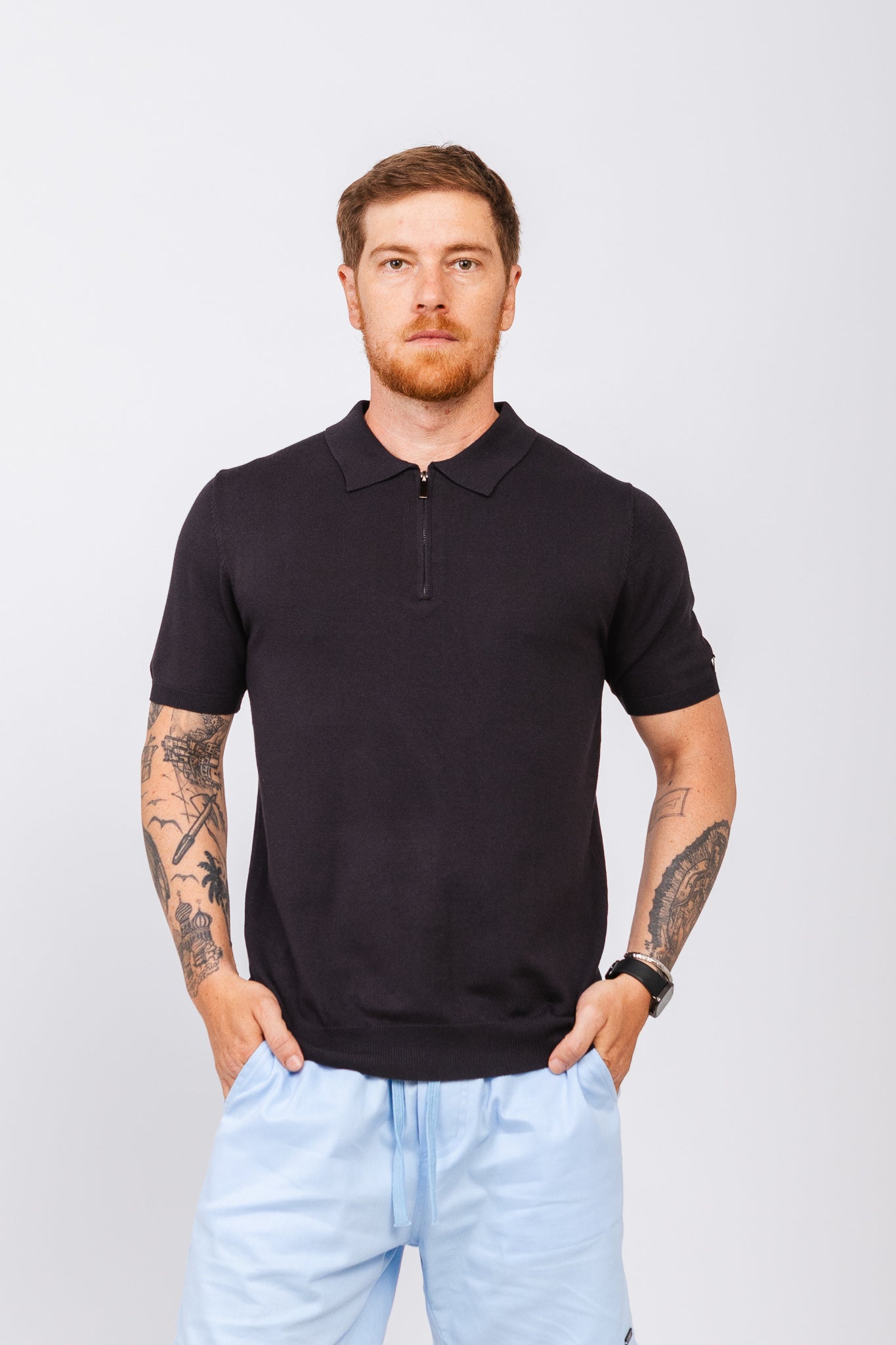 Polo Tricot Riviere Chumbo