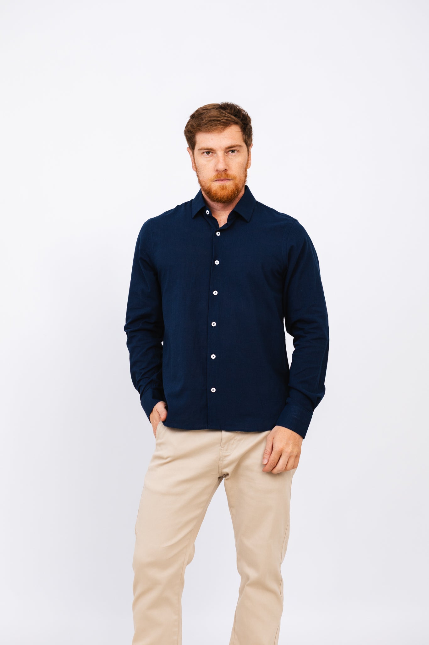 Camisa ML Omaha Azul Marinho