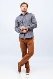 Camisa de Linho Preto Mesclado Linen Poah
