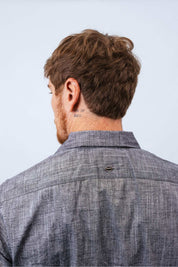 Camisa de Linho Preto Mesclado Linen Poah