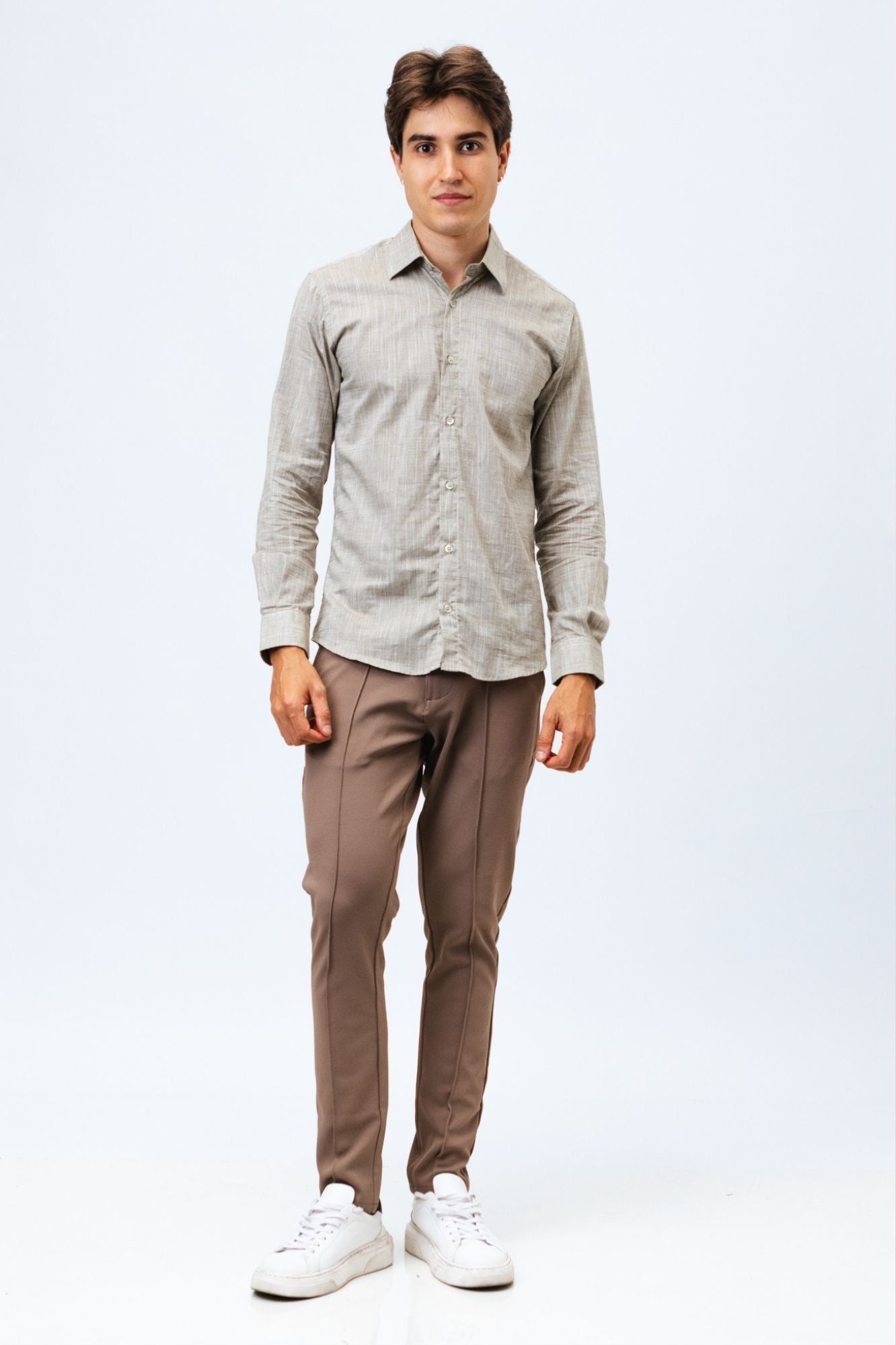 Camisa de Linho Verde Oliva Linen Laelber