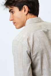 Camisa de Linho Verde Oliva Linen Laelber
