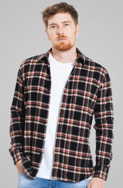 Camisa Flan Xadrez Rentom Preta