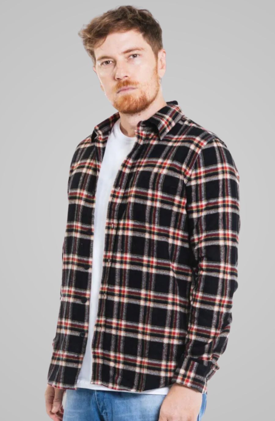 Camisa Flan Xadrez Rentom Preta