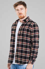 Camisa Flan Xadrez Rentom Preta