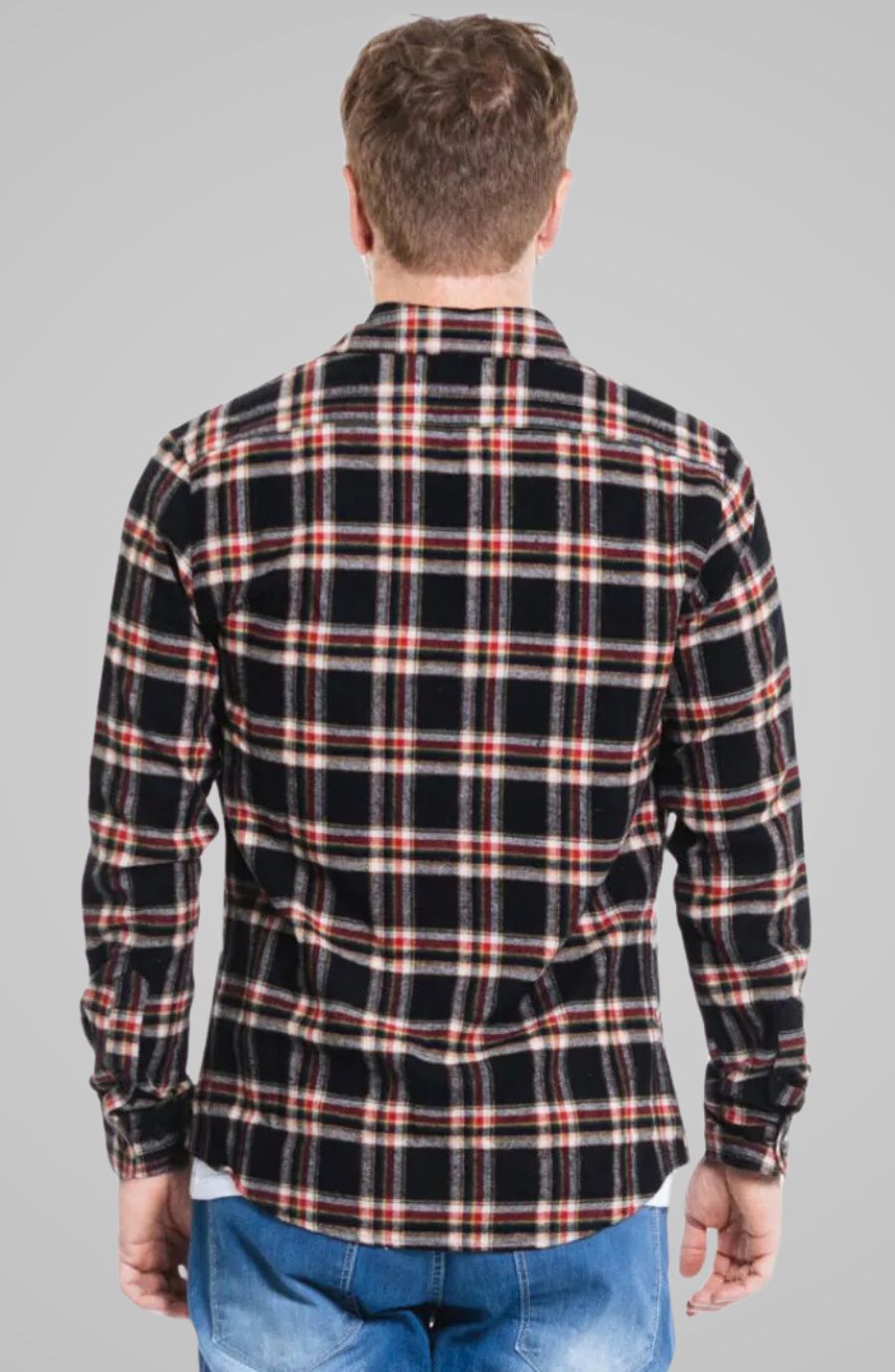 Camisa Flan Xadrez Rentom Preta