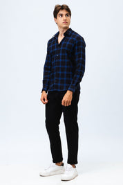 Camisa Flanelada Xadrez Azul Happer