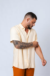 Camisa Viscose MC Rayon Areia