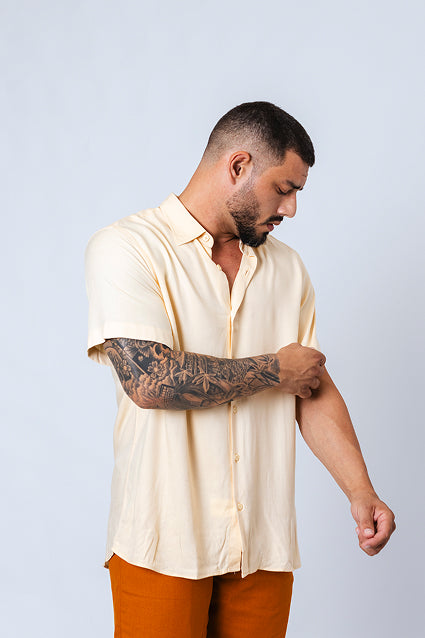 Camisa Viscose MC Rayon Areia
