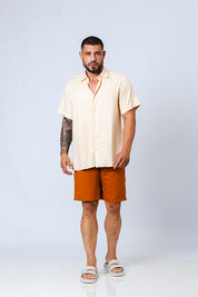 Camisa Viscose MC Rayon Areia