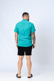 Camisa Viscose MC Rayon Azul Infinity