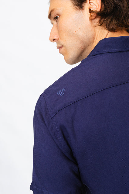 Camisa Viscose MC Rayon Azul Marinho