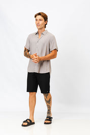 Camisa Viscose MC Rayon Cinza