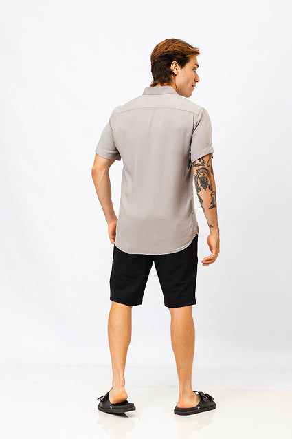 Camisa Viscose MC Rayon Cinza