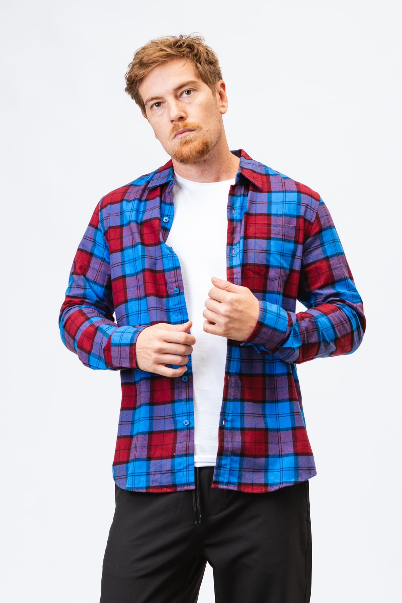 Camisa Xadrez Flanelada Conwy Flan Azul