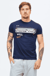 Camiseta Shit Manufactured Azul Marinho