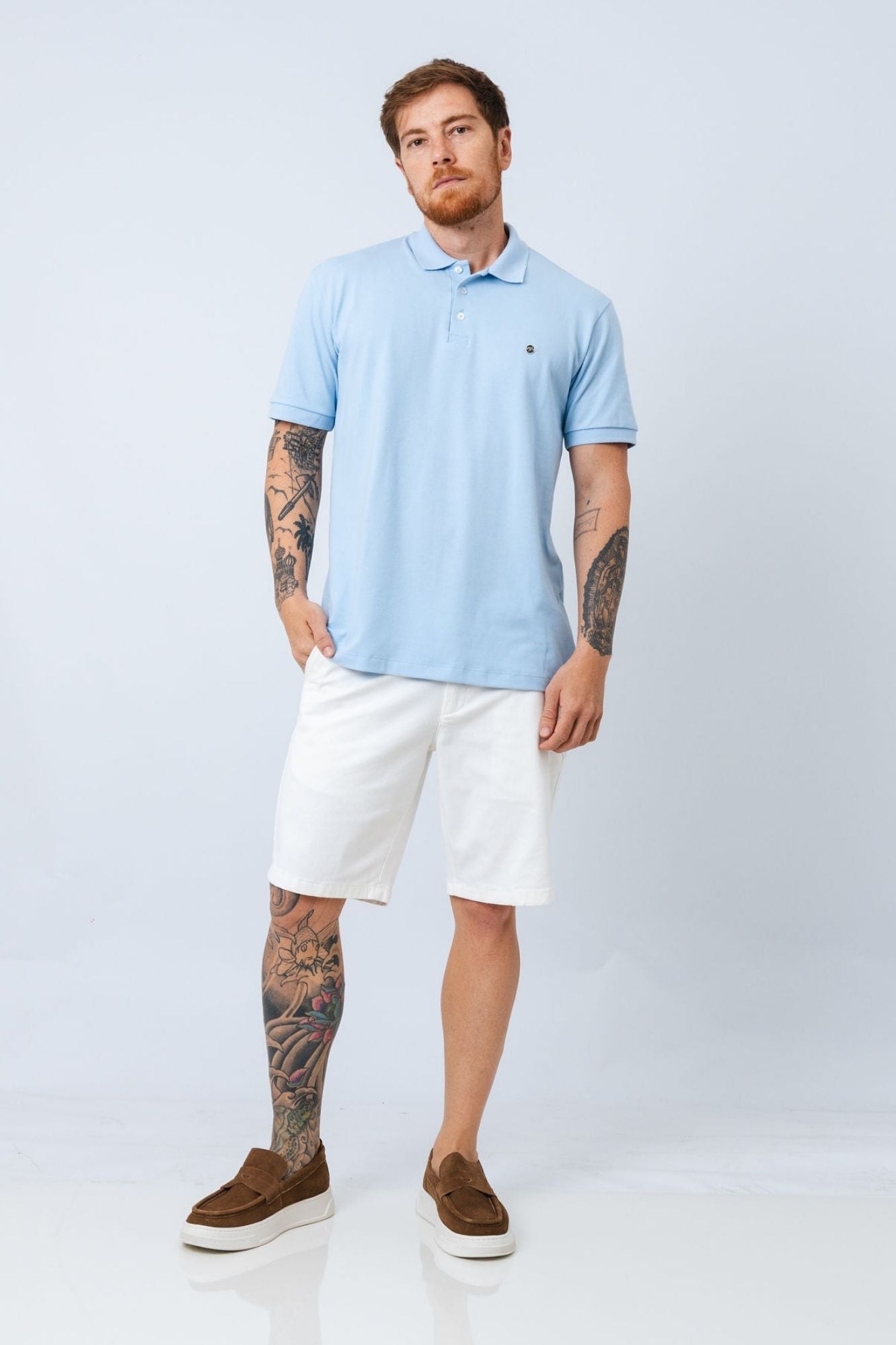 Polo Piquet Azul Infinity Goham