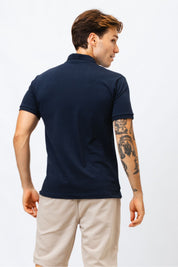 Polo Piquet Azul Marinho Leander