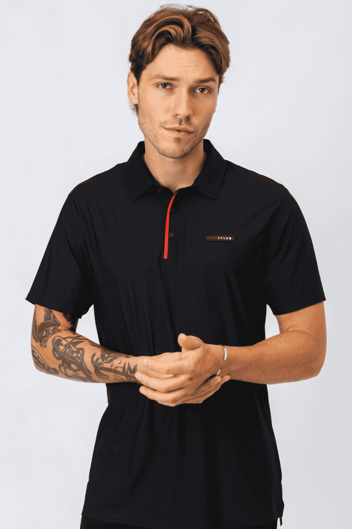 Polo Premium Rarew Preta com Vermelho