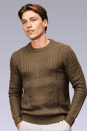 Sueter Tricot Verde Oliva Braddord Jacquard