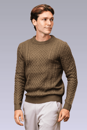 Sueter Tricot Verde Oliva Braddord Jacquard