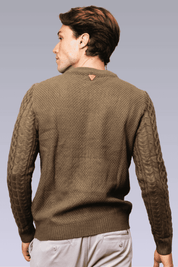 Sueter Tricot Verde Oliva Braddord Jacquard